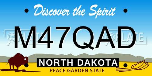 M47QAD North Dakota License Plate