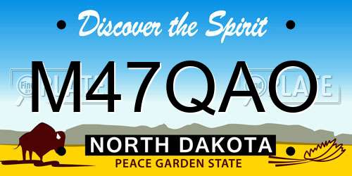 M47QAO North Dakota License Plate