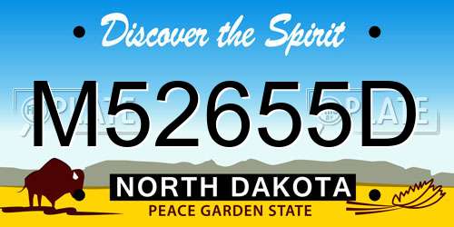 M52655D North Dakota License Plate