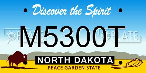 M5300T North Dakota License Plate