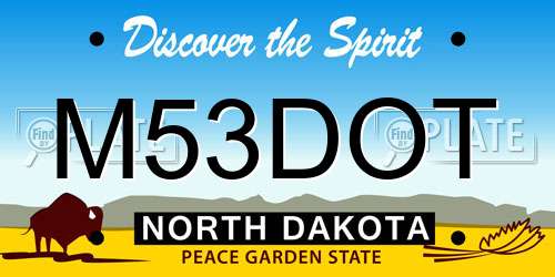M53DOT North Dakota License Plate