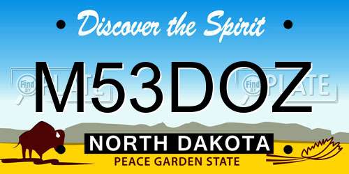 M53DOZ North Dakota License Plate
