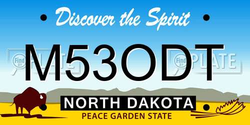 M53ODT North Dakota License Plate