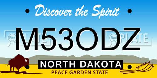 M53ODZ North Dakota License Plate