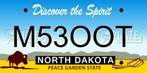M53OOT North Dakota License Plate