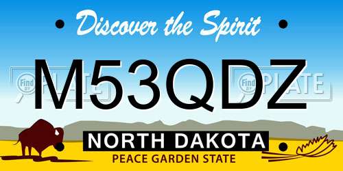 M53QDZ North Dakota License Plate