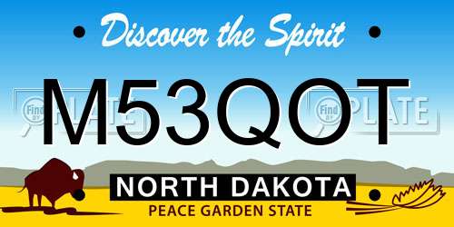 M53QOT North Dakota License Plate