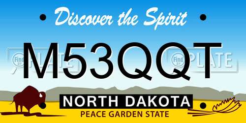 M53QQT North Dakota License Plate