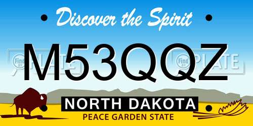 M53QQZ North Dakota License Plate