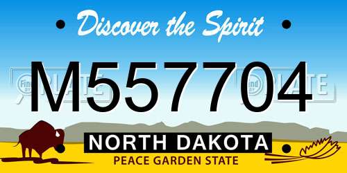 M557704 North Dakota License Plate