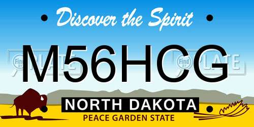 M56HCG North Dakota License Plate