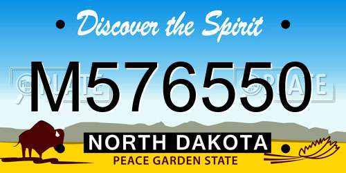 M576550 North Dakota License Plate