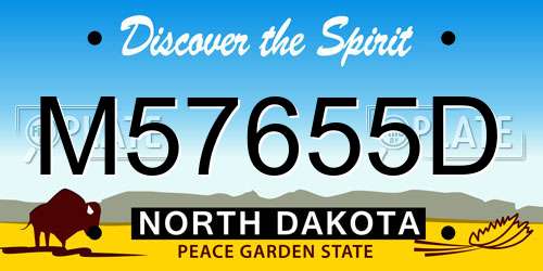 M57655D North Dakota License Plate