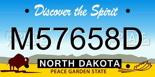 M57658D North Dakota License Plate