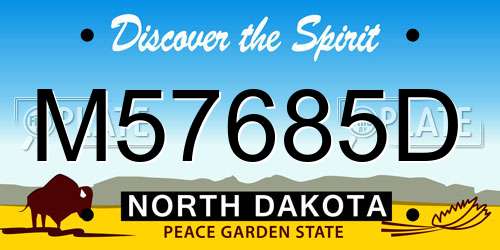 M57685D North Dakota License Plate