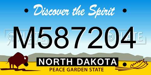 M587204 North Dakota License Plate