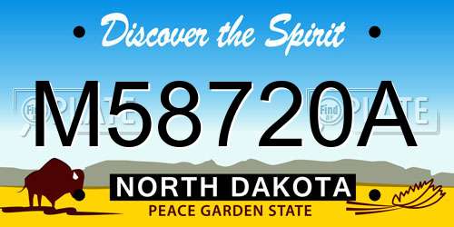 M58720A North Dakota License Plate
