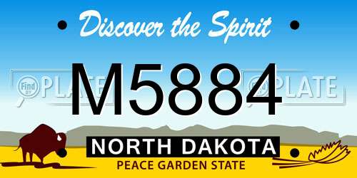 M5884 North Dakota License Plate