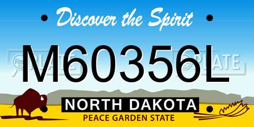M60356L North Dakota License Plate