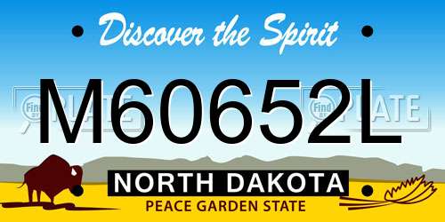 M60652L North Dakota License Plate