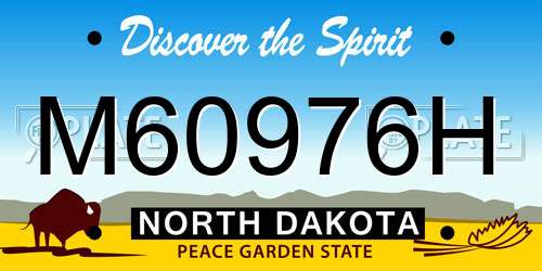 M60976H North Dakota License Plate