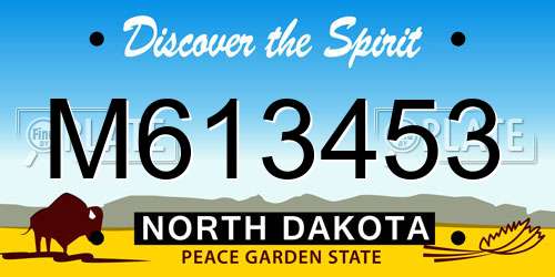 M613453 North Dakota License Plate
