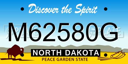 M62580G North Dakota License Plate