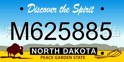 M625885 North Dakota License Plate