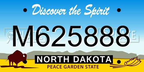 M625888 North Dakota License Plate