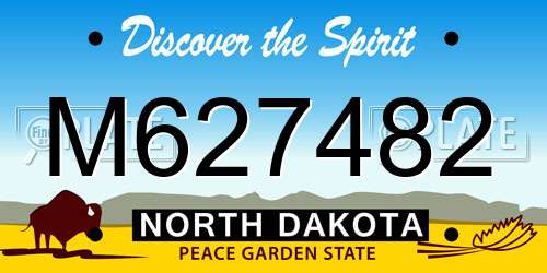 M627482 North Dakota License Plate
