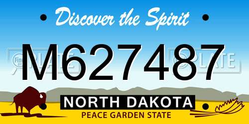 M627487 North Dakota License Plate
