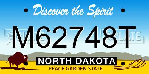 M62748T North Dakota License Plate