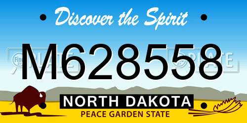 M628558 North Dakota License Plate