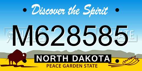 M628585 North Dakota License Plate