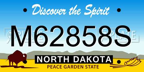 M62858S North Dakota License Plate