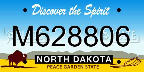 M628806 North Dakota License Plate