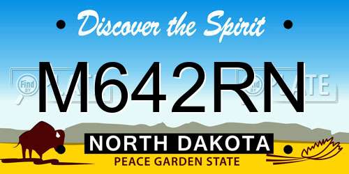 M642RN North Dakota License Plate