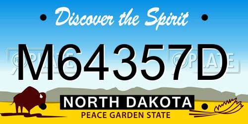 M64357D North Dakota License Plate
