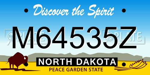 M64535Z North Dakota License Plate
