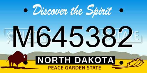 M645382 North Dakota License Plate
