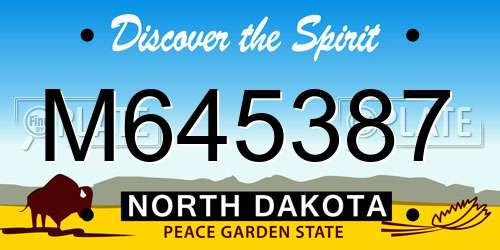 M645387 North Dakota License Plate