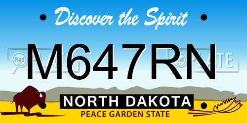 M647RN North Dakota License Plate