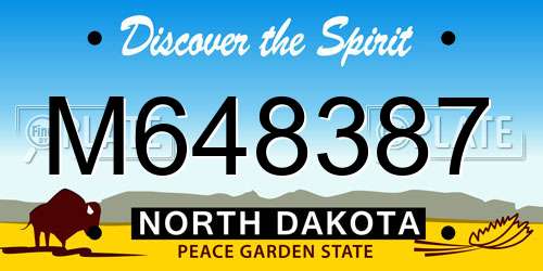 M648387 North Dakota License Plate