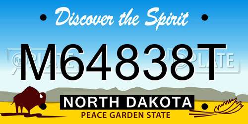 M64838T North Dakota License Plate