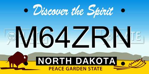 M64ZRN North Dakota License Plate
