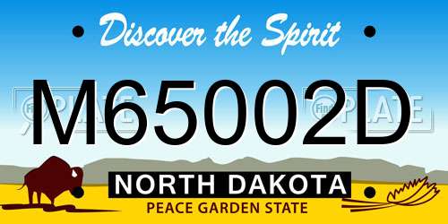 M65002D North Dakota License Plate