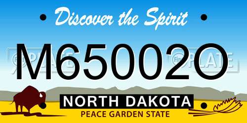 M65002O North Dakota License Plate