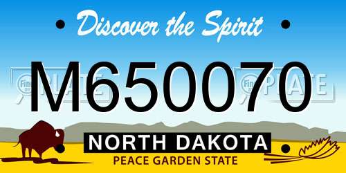 M650070 North Dakota License Plate
