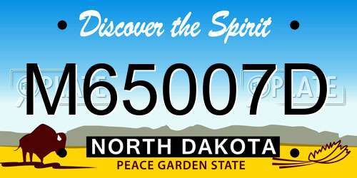 M65007D North Dakota License Plate