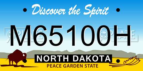 M65100H North Dakota License Plate